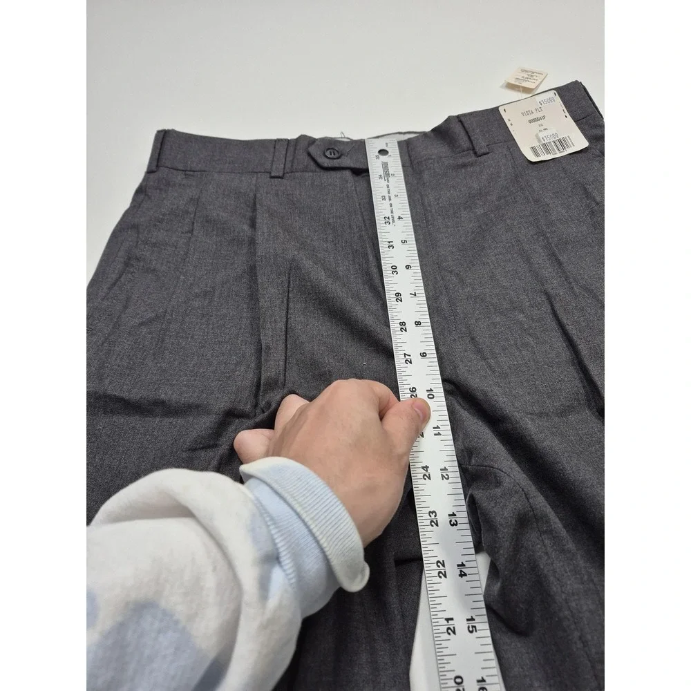 VTG Loro Piana Dress Pants Mens 32x35 Gray Wool Super 100s Pleated Unhemmed NWT